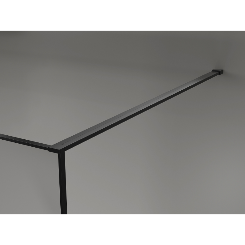 Mexen Kioto Duschwand Walk-in 80 x 200 cm, Crackle Grafit 12 mm, Schwarz - 800-080-101-70-44-X