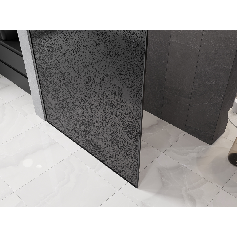 Mexen Kioto parede de duche Walk-in 80 x 200 cm, crackle grafite 12 mm, metal escurecido - 800-080-101-95-44-X