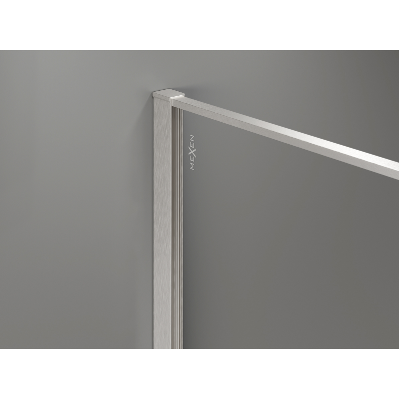 Mexen Kioto paroi de douche Walk-in 110 x 200 cm, crackle graphite 12 mm, nickel brossé - 800-110-101-97-44-X