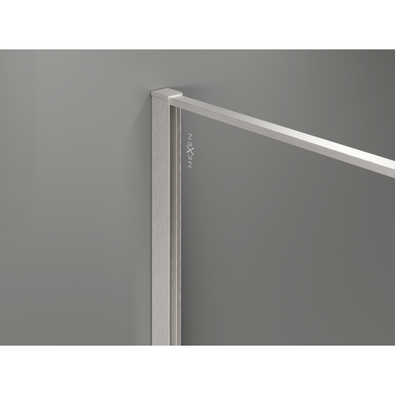 Mexen Kioto Πάνελ ντους Walk-in 120 x 200 cm, crackle γραφίτης 12 mm, βουρτσισμένο νικέλιο