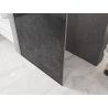 Mexen Kioto τοίχος ντους Walk-in 90 x 200 cm, crackle γραφίτης 12 mm, βουρτσισμένο νικέλιο
