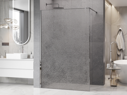 Mexen Kioto Walk-in duschvägg 120 x 200 cm, crackle transparent 12 mm, krom - 800-120-101-01-04-X