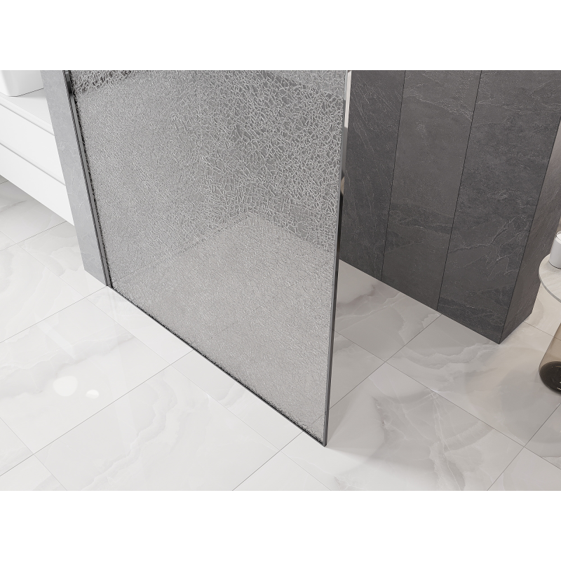 Mexen Kioto Πάνελ ντους Walk-in 160 x 200 εκ., crackle διάφανο 12 mm, χρώμιο - 800-160-101-01-04-X