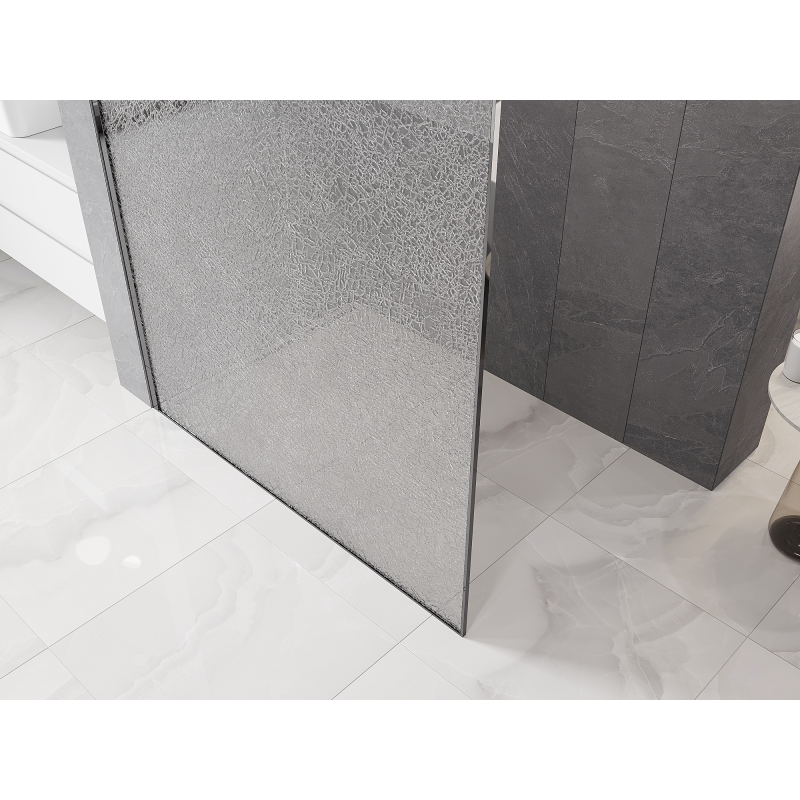 Mexen Kioto pannello doccia Walk-in 70 x 200 cm, crackle trasparente 12 mm, cromo - 800-070-101-01-04-X