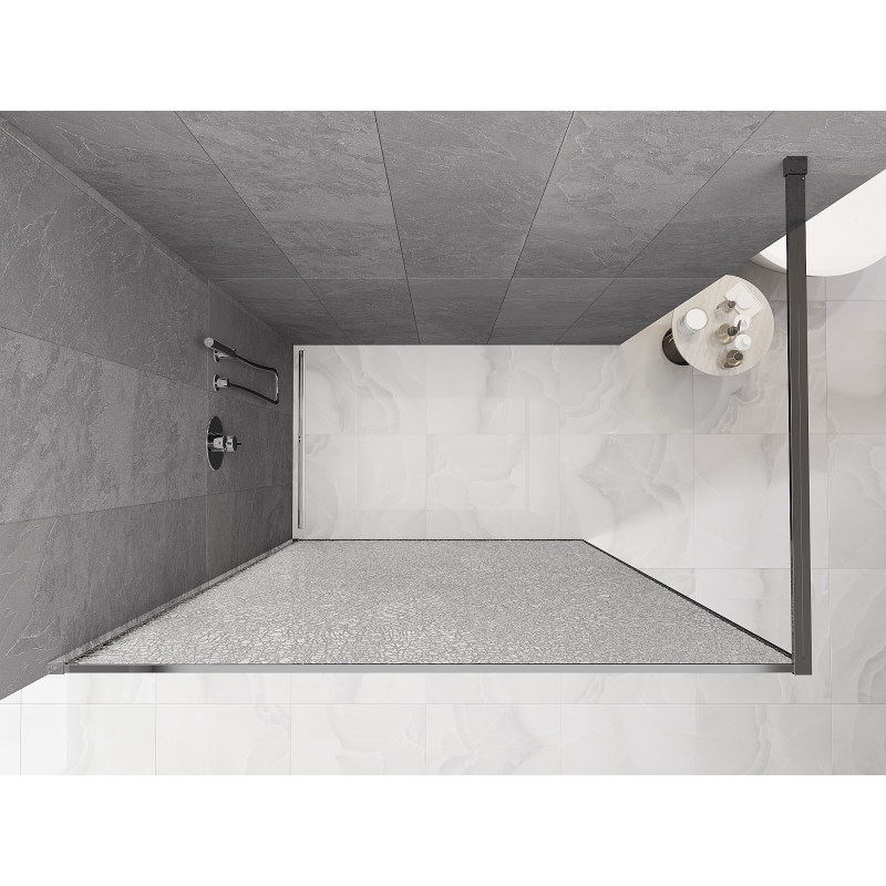 Mexen Kioto Πάνελ ντους Walk-in 80 x 200 cm, crackle διάφανο 12 mm, χρώμιο - 800-080-101-01-04-X