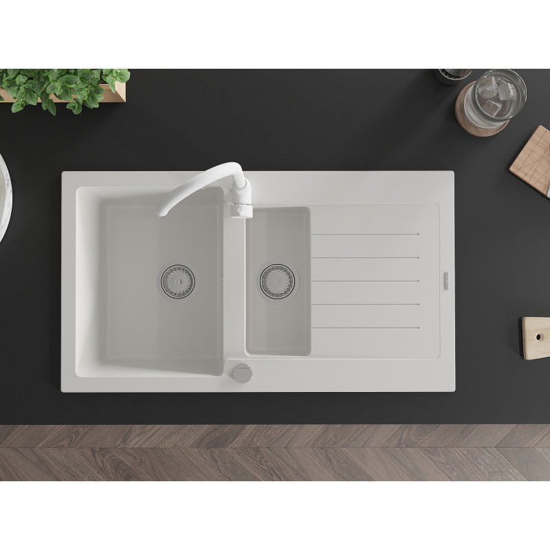 Mexen Matias νεροχύτης γρανίτη 1,5-θαλάμου με αποστράγγιση και μπαταρία