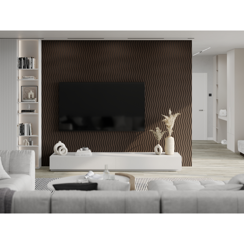 Mexen Lam-SF 01 lamele ścienne akustyczne 280 x 30 cm, filc 9 mm, fornir techniczny, Dąb Mocca - S106-280-01-045