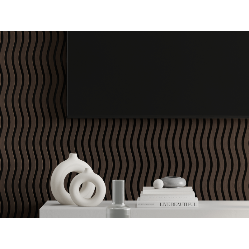 Mexen Lam-SF 01 lamele ścienne akustyczne 280 x 30 cm, filc 9 mm, fornir techniczny, Dąb Mocca - S106-280-01-045