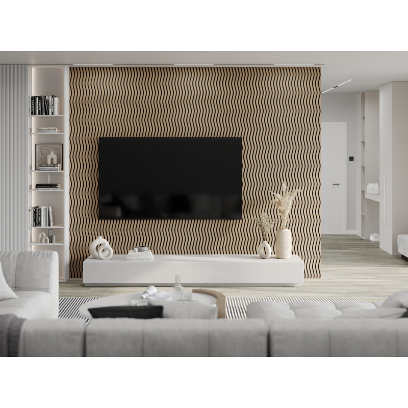 Mexen Lam-SF 01 Akustische Wandleisten 280 x 30 cm, Filz 9 mm, technisches Furnier, Helles Nussbaumholz - S106-280-01-047