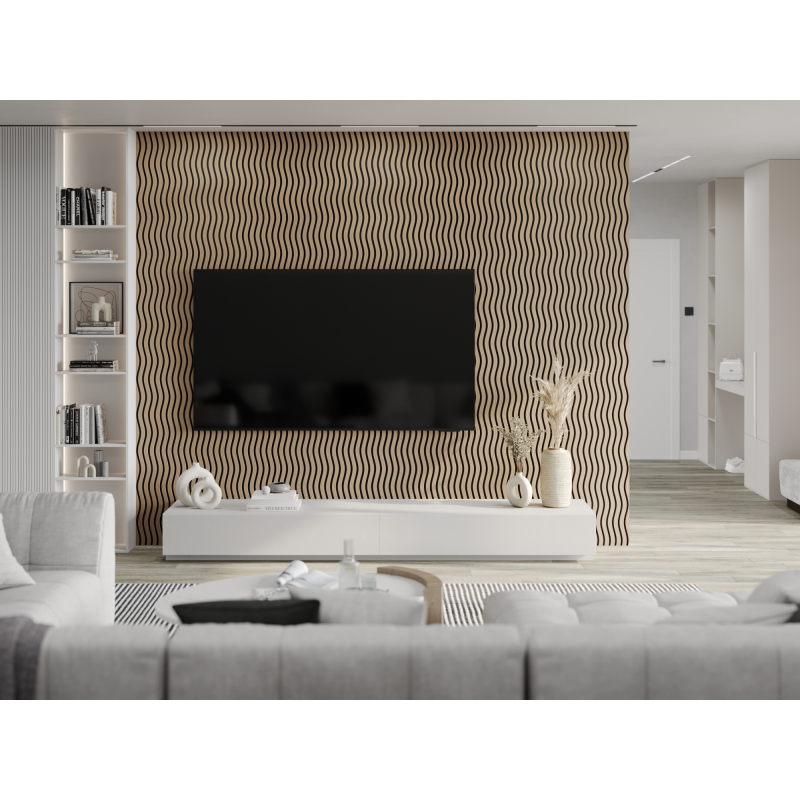 Mexen Lam-SF 01 lamele ścienne akustyczne 280 x 30 cm, filc 9 mm, fornir techniczny, Jasny Orzech - S106-280-01-047