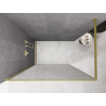 Mexen Kioto panel de ducha Walk-in 100 x 200 cm, crackle transparente 12 mm, oro cepillado - 800-100-101-55-04-X