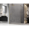 Mexen Kioto duschvägg Walk-in 120 x 200 cm, crackle transparent 12 mm, guld borstad - 800-120-101-55-04-X