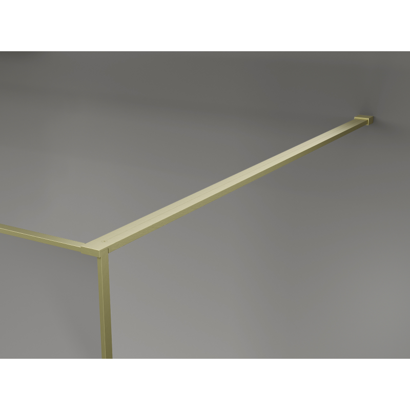 Mexen Kioto Πάνελ ντους Walk-in 130 x 200 cm, crackle διαφανές 12 mm, χρυσό βουρτσισμένο
