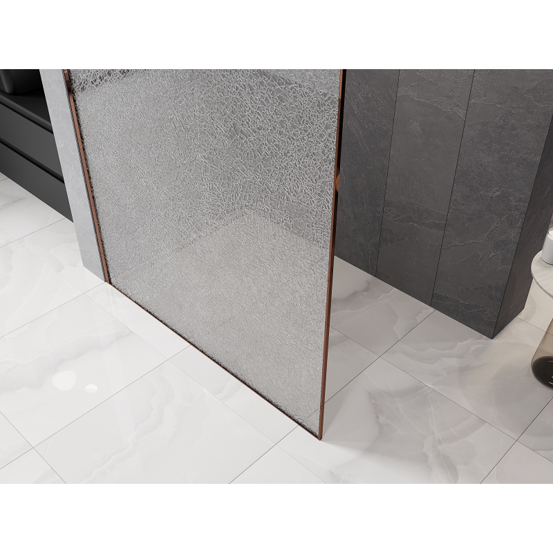 Mexen Kioto parede de duche Walk-in 110 x 200 cm, crackle transparente 12 mm, ouro rosa - 800-110-101-60-04-X