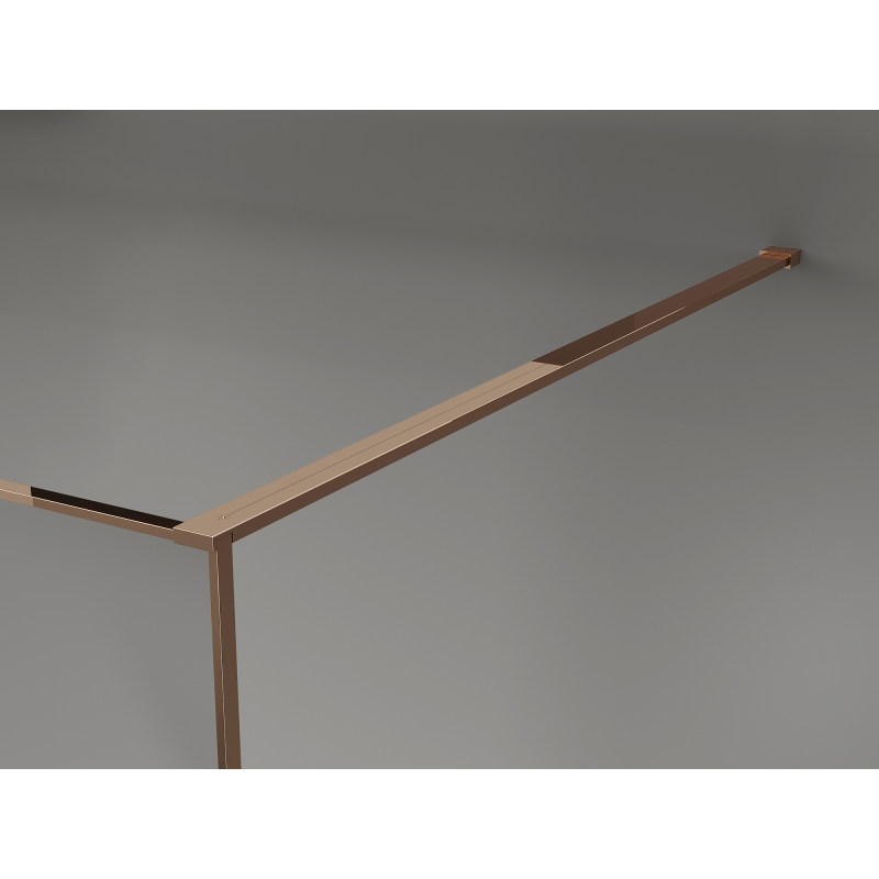 Mexen Kioto mampara de ducha Walk-in 110 x 200 cm, crackle transparente 12 mm, oro rosa - 800-110-101-60-04-X