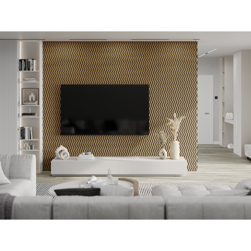 Mexen Lam-SF 02 Akustische Wandpaneele 280 x 30 cm, Filz 9 mm, technisches Furnier, Eiche Classic - S106-280-02-041