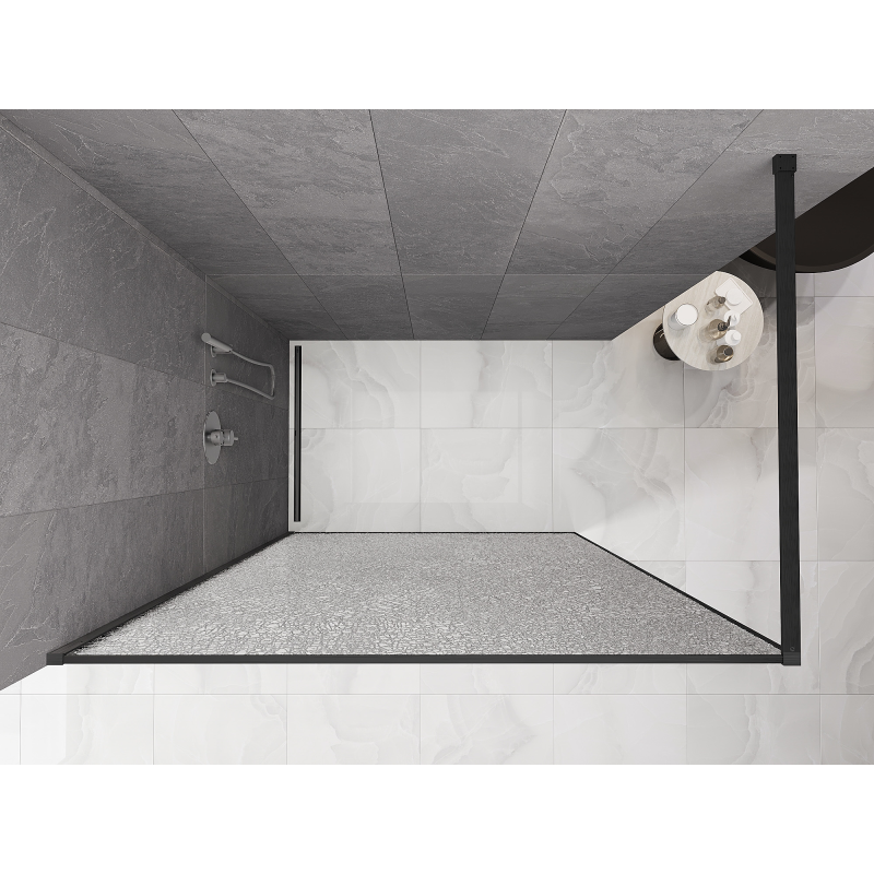 Mexen Kioto paroi de douche à l'italienne 110 x 200 cm, crackle transparent 12 mm, gris pistolet brossé - 800-110-101-66-04-X