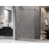 Mexen Kioto Πάνελ ντους Walk-in 130 x 200 cm, crackle transparent 12 mm, gun gray βουρτσισμένο