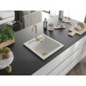 Mexen Vito fregadero de granito de 1 cubeta con grifo de cocina Telma, blanco - 6503-20-670200-50