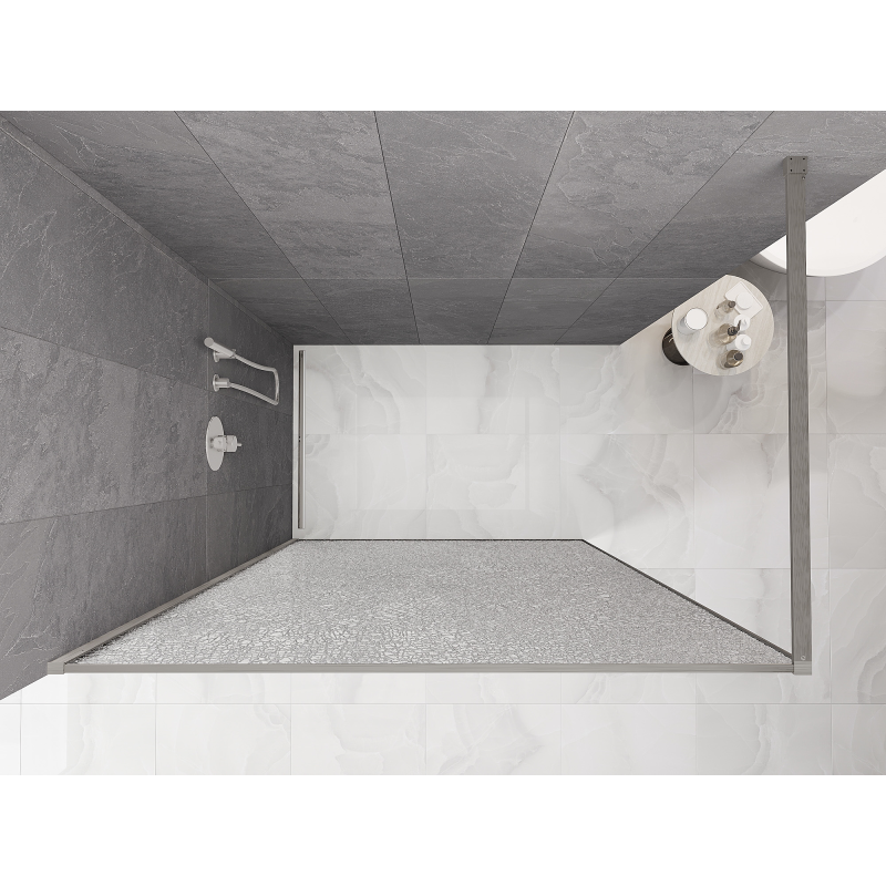 Mexen Kioto paroi de douche Walk-in 70 x 200 cm, crackle transparent 12 mm, nickel brossé - 800-070-101-97-04-X