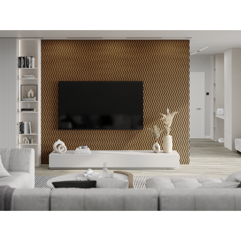 Mexen Lam-SF 02 lamele ścienne akustyczne 280 x 30 cm, filc 9 mm, fornir techniczny, Dąb Natural - S106-280-02-042