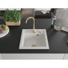 Mexen Vito fregadero de granito de 1 cubeta con grifo de cocina Telma, blanco - 6503-20-670200-50
