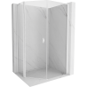 Mexen Mist L cabine de duche pentagonal assimétrica articulada 90 x 100 cm, transparente, branca - 8A8L-090-100-20-00