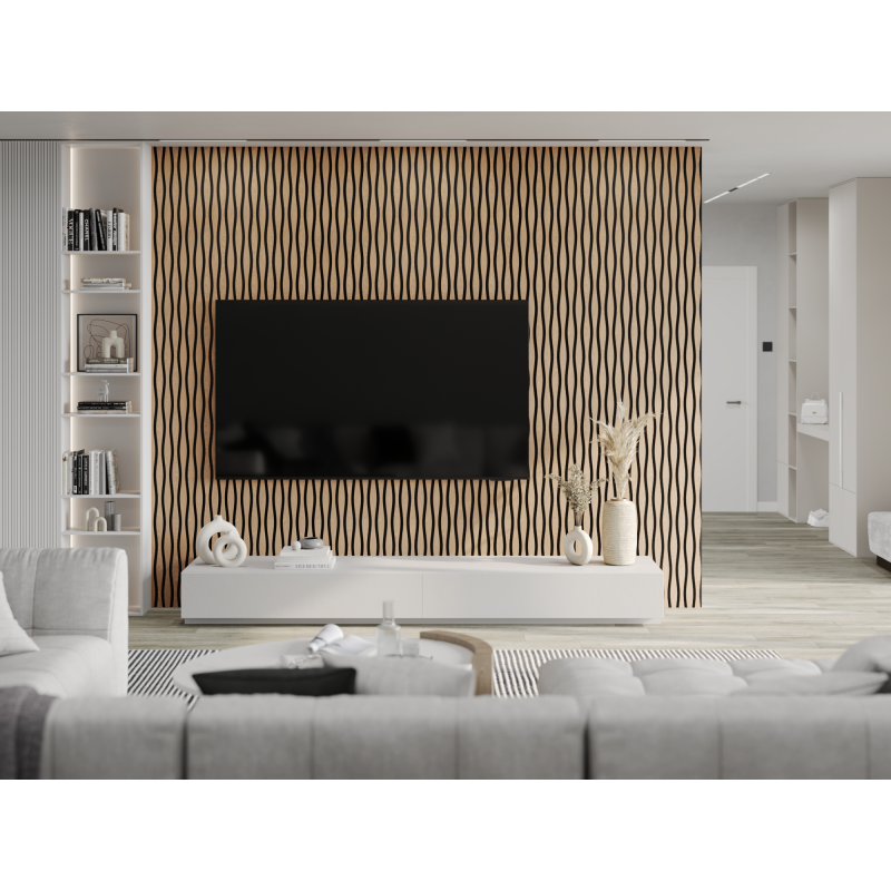 Mexen Lam-SF 26 lamele ścienne akustyczne 280 x 30 cm, filc 9 mm, fornir techniczny, Bielony Dąb - S106-280-26-040