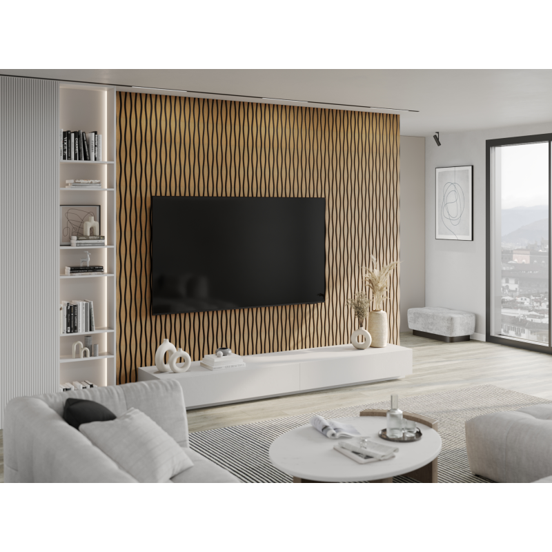 Mexen Lam-SF 01 Akustische Wandpaneele Lam-SF 26 280 x 30 cm, 9 mm Filz, technisches Furnier, Eiche Classic - S106-280-26-041