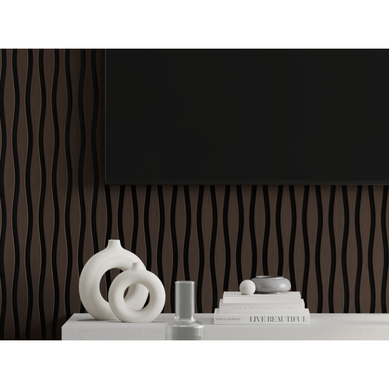 Mexen Lam-SF 01 Lam-SF 26 akustische Wandpaneele 280 x 30 cm, 9 mm Filz, technisches Furnier, Eiche Mocca - S106-280-26-045