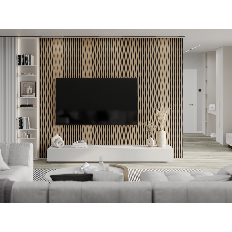 Mexen Lam-SF 01 Lam-SF 26 akustische Wandpaneele, 280 x 30 cm, Filz 9 mm, technisches Furnier, Hellnuss - S106-280-26-047