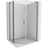 Mexen Mist L asymmetrische vijfhoekige draaide douchecabine 80x90 cm transparant pistoolgrijs geborsteld - 8A8L-080-090-66-00