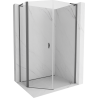 Mexen Mist L kabina prysznicowa pięciokątna asymetryczna uchylna 80x90 cm transparent gun gray szczotkowany - 8A8L-080-090-66-00