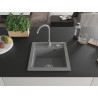 Mexen Vito fregadero de granito de 1 tina con grifo de cocina Telma, gris - 6503-71-670200-71