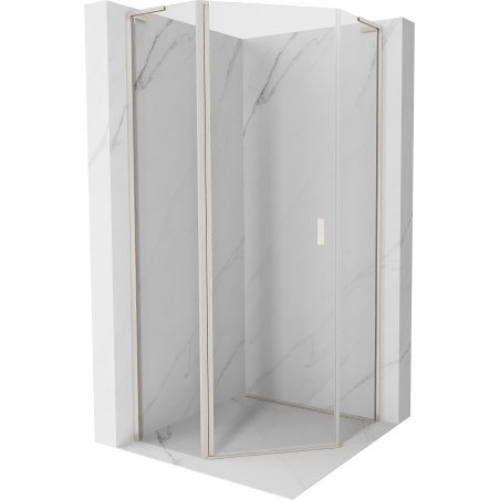 Mexen Mist L cabine de douche pentagonale pivotante 80 x 80 cm, transparent, nickel brossé - 8A8L-080-080-97-00