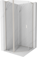Mexen Mist L cabine de douche pentagonale pivotante 90 x 90 cm, transparente, nickel brossé - 8A8L-090-090-97-00