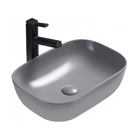 Mexen Rita lavabo sobre encimera 45 x 32 cm, gris claro mate - 21084561