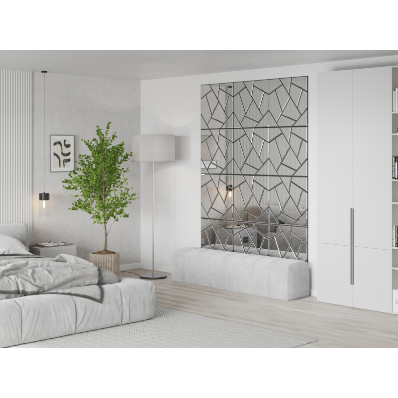 Mexen Form 04 panel ścienny akustyczny 60 x 60 cm (4szt.), filc 9 mm, Lustro - S111-60607-04-099