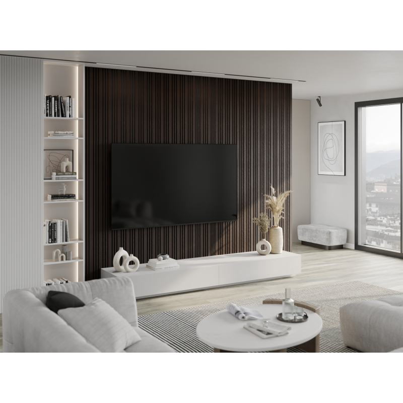 Mexen Lam-F Slim 01 Akustische Wandpaneele 280 x 36,5 cm, Filz 9 mm, technisches Furnier, Schwarze Eiche - S107-280-01-046