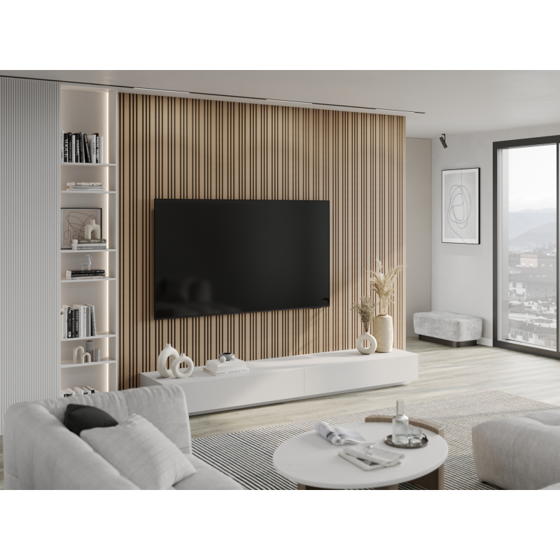 Mexen Lam-F Slim 01 Akustik-Wandpaneele 280 x 36,5 cm, Filz 9 mm, Technisches Furnier, Helle Walnuss - S107-280-01-047