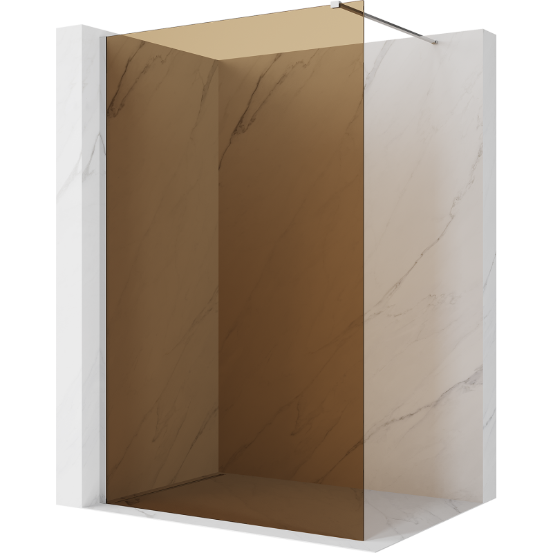 Mexen Kioto Duschvägg Walk-in 90 x 200 cm, brons 8 mm, krom - 800-090-101-01-32