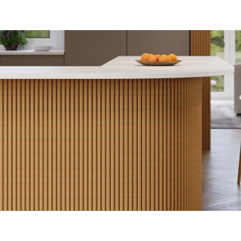 Mexen Ovalo 02 lamele ścienne ryflowane elastyczne 280 x 36 cm, fornir techniczny, Dąb Classic - S130-280-02-041