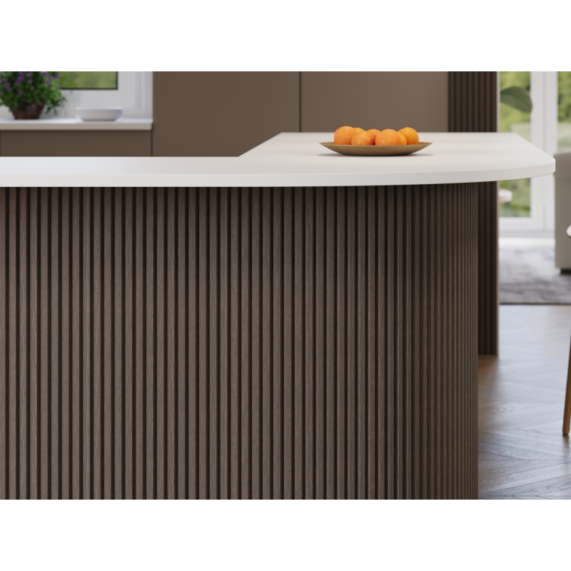 Mexen Ovalo 02 lamele ścienne ryflowane elastyczne 280 x 36 cm, fornir techniczny, Szary Dąb - S130-280-02-043
