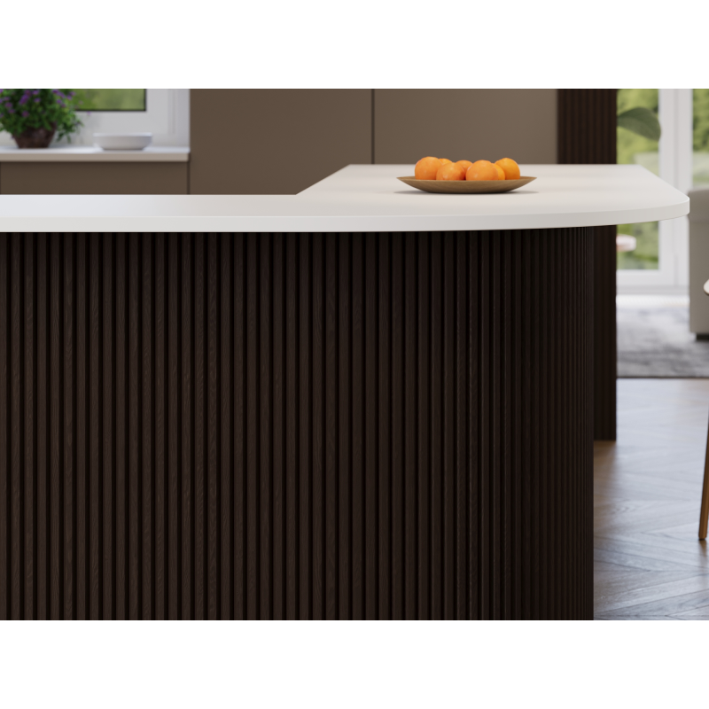 Mexen Ovalo 02 gerillte, flexible Wandpaneele 280 x 36 cm, technisches Furnier, Schwarze Eiche - S130-280-02-046