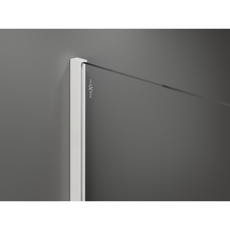 Mexen Kioto ścianka prysznicowa Walk-in 130 x 200 cm, brąz 8 mm, biała - 800-130-101-20-32