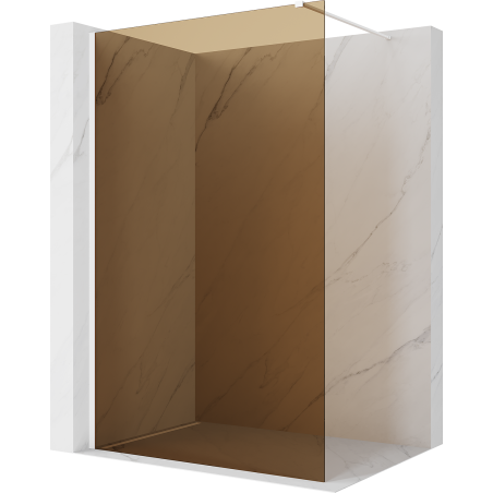 Mexen Kioto duschvägg Walk-in 140 x 200 cm, brons 8 mm, vit - 800-140-101-20-32