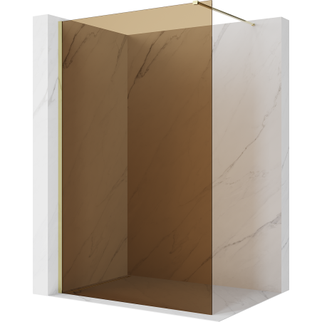 Mexen Kioto Walk-in-duschvägg 70 x 200 cm, brons 8 mm, guld - 800-070-101-50-32
