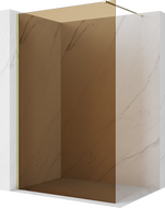 Mexen Kioto ścianka prysznicowa Walk-in 100 x 200 cm, brąz 8 mm, złota - 800-100-101-50-32