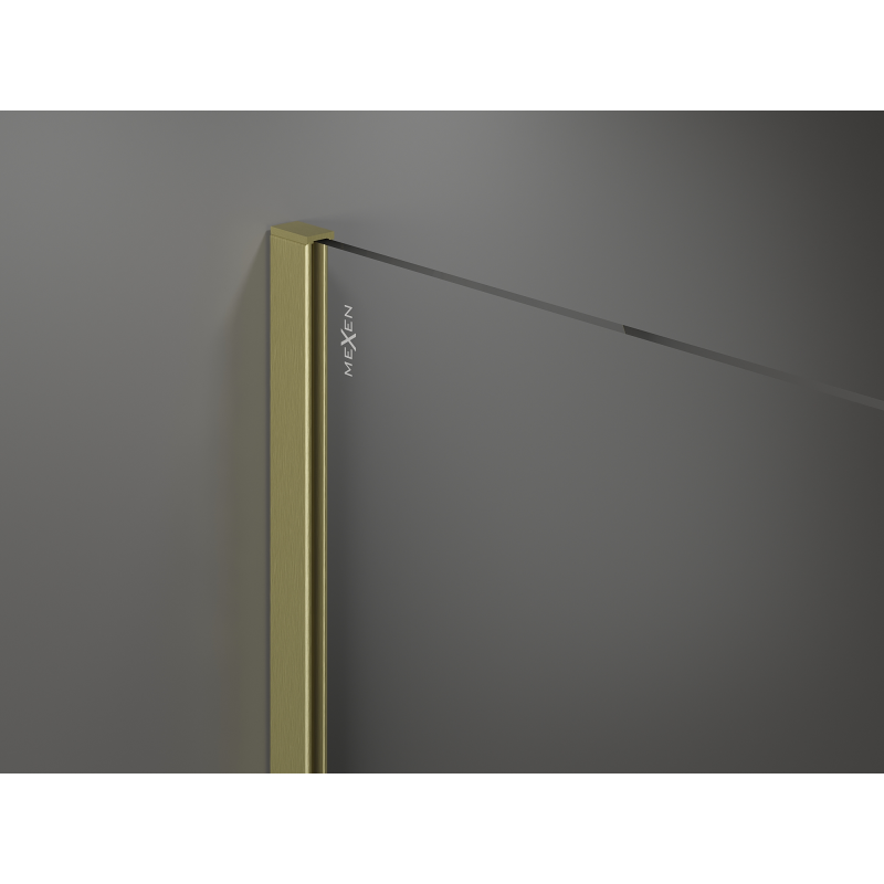 Mexen Kioto ścianka prysznicowa Walk-in 80 x 200 cm, brąz 8 mm, złota szczotkowana - 800-080-101-55-32
