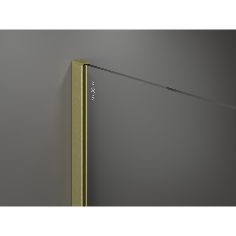 Mexen Kioto dušisein Walk-in 90 x 200 cm, pruun 8 mm, kuldne harjatud - 800-090-101-55-32